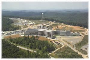 Aerial view of the SNS site, part of Oak Ridge National Laboratory in Tennessee. Click image for larger version.