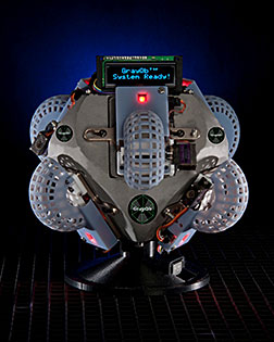 GrayQbTM device is approximately the size of a soccer ball and can be controlled remotely.