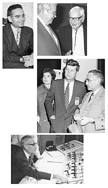 Clockwise from top left: Weinberg when both he and ORNL were pretty young, with former Sen. Howard Baker in 2000, with the Kennedys in 1959.