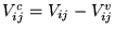 $V^c_{ij} = V_{ij} - V^v_{ij}$