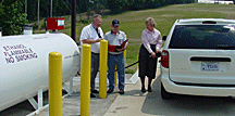 NETL Director Rita Bajura fuels her vehicle at NETL’s new ethanol station.