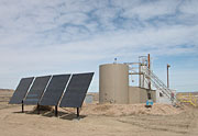 Solar-powered pump station in Wyoming
