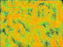 The computer-generated circulation patterns created in the experiments are reminiscent of Vincent Van Gogh's impressionist masterpiece 