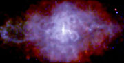 The Lead (Pb) Radius Experiment (PREx) preliminary result is important for understanding the structure of heavy nuclei and for the theoretical equations that describe the life cycles of neutron stars. Pictured is 3C58, the remnant of a supernova. This image, from the Chandra telescope, shows the central pulsar – a rapidly rotating neutron star formed in the supernova event. Image: NASA/CXC/SAO/P. Slane et al.
