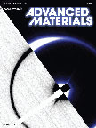 Cover page of Sep. 15 issue of Advanced Materials showing scattering patterns for lamellar block copolymer solutions in the absence (dark signal on white background) and presence of an electric field (light on dark).