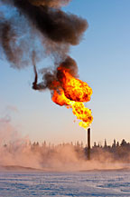Flares burn off excess methane at oil and gas refineries, landfills, and other industrial plants. Flares are used to control release of methane into the atmosphere but recovery options are also available that capture methane for use as fuel.