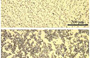 A new binder material forms a fine-grained (top) lithium sulfide/carbon composite cathode, compared with the large clumps (bottom) that form when another common binder is used. In an operating lithium-ion battery, the larger clumps caused the battery to be ruined after just 100 charge/discharge cycles. In contrast, an experimental battery using the new binder lasted nearly five times longer. Credit -- (Image: Zhi Wei Seh/Stanford)