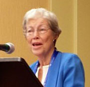 Darleane Hoffman at the American Chemical Society Meeting in 2014.