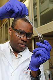 Critical Materials Institute and Ames Laboratory scientist Ikenna Nlebedim is developing a process to create new magnets from magnetic manufacturing waste.
