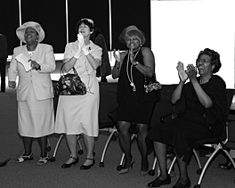 Renae Humphrey, Pat Parr, Quinty Bogus and Delores Cole groove to the Temptations at the Black History Month’s Motortown Revue, part of Feb. 24’s Soul Food Tasting event.