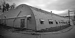 The builders of ORNL’s 1940s-era Quonset huts (above) probably thought they would be long gone by the twenty-first century. The interior of disused Building 3026 (below) has deteriorated significantly.