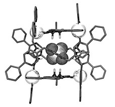 The crystal structure of sulfate was within the self-assembled cage, confirming the HostDesigner model prediction.
