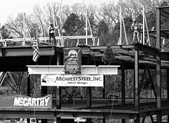 The steel is up on the Chemical & Materials Sciences Building, as noted in a December 1 “topping out” ceremony.