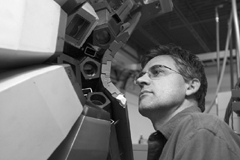 David Radford examins a gamma-ray.