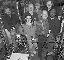 The MIRF team includes, from left, Fred Meyer, Luciana Vergara, Herb Krause, Randy Vane, Jerry Hale, Mark Bannister and Eric Bahati.