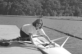 Nicole Porter, ORNL General Counselanda member of the Oak Ridge Rowing Association, can attest to the ideal rowing conditions on Melton Hill Lake.