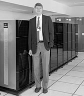 Buddy Bland and an early version of the Intel Paragon in 1992. Buddy has been eyewitness to the incredible pace of scientific computings advancement.